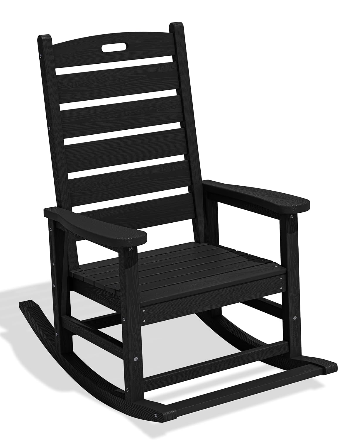 Deck Chair Lounger - Oversized Outdoor Rocking Chair with Footrest,