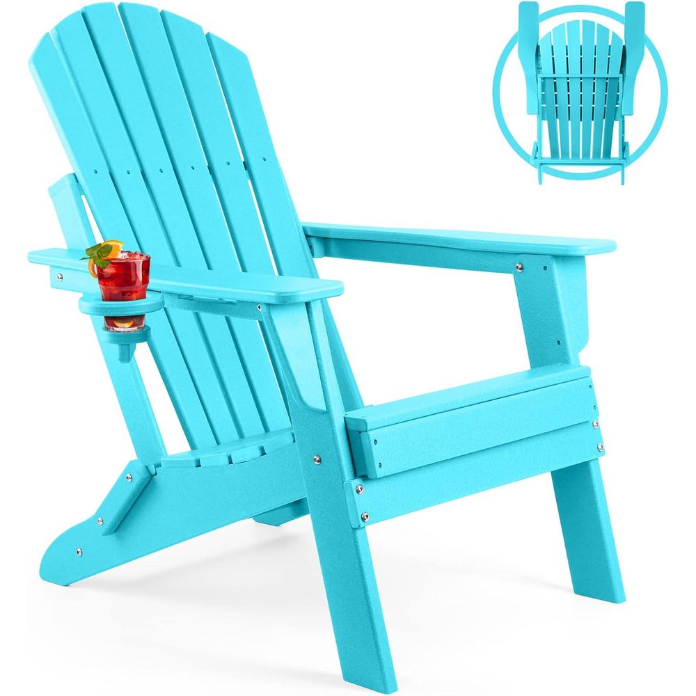 Adirondack Chair Wood - Durable HDPE Folding Adirondack and Fire