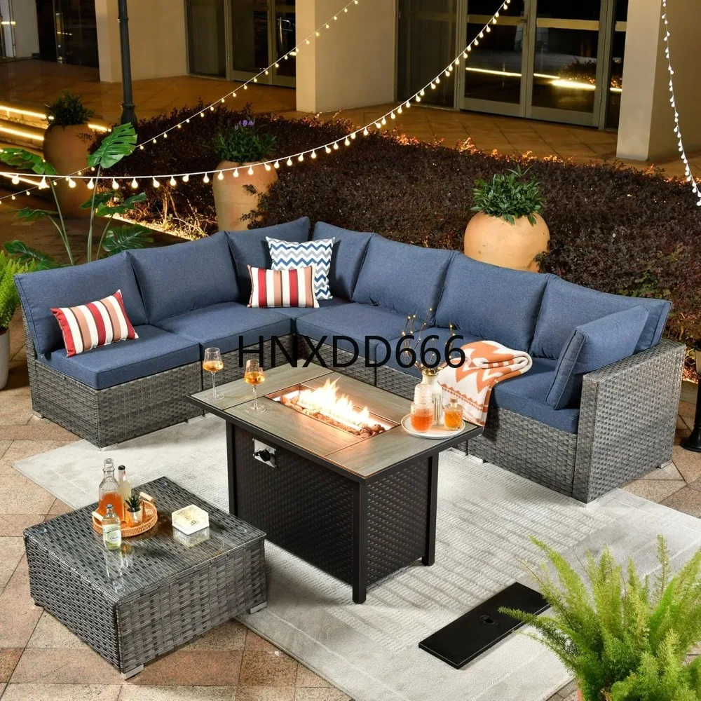 Outdoor Furniture Set With Fire Pit - Outdoor 8 Piece Patio Furniture Set