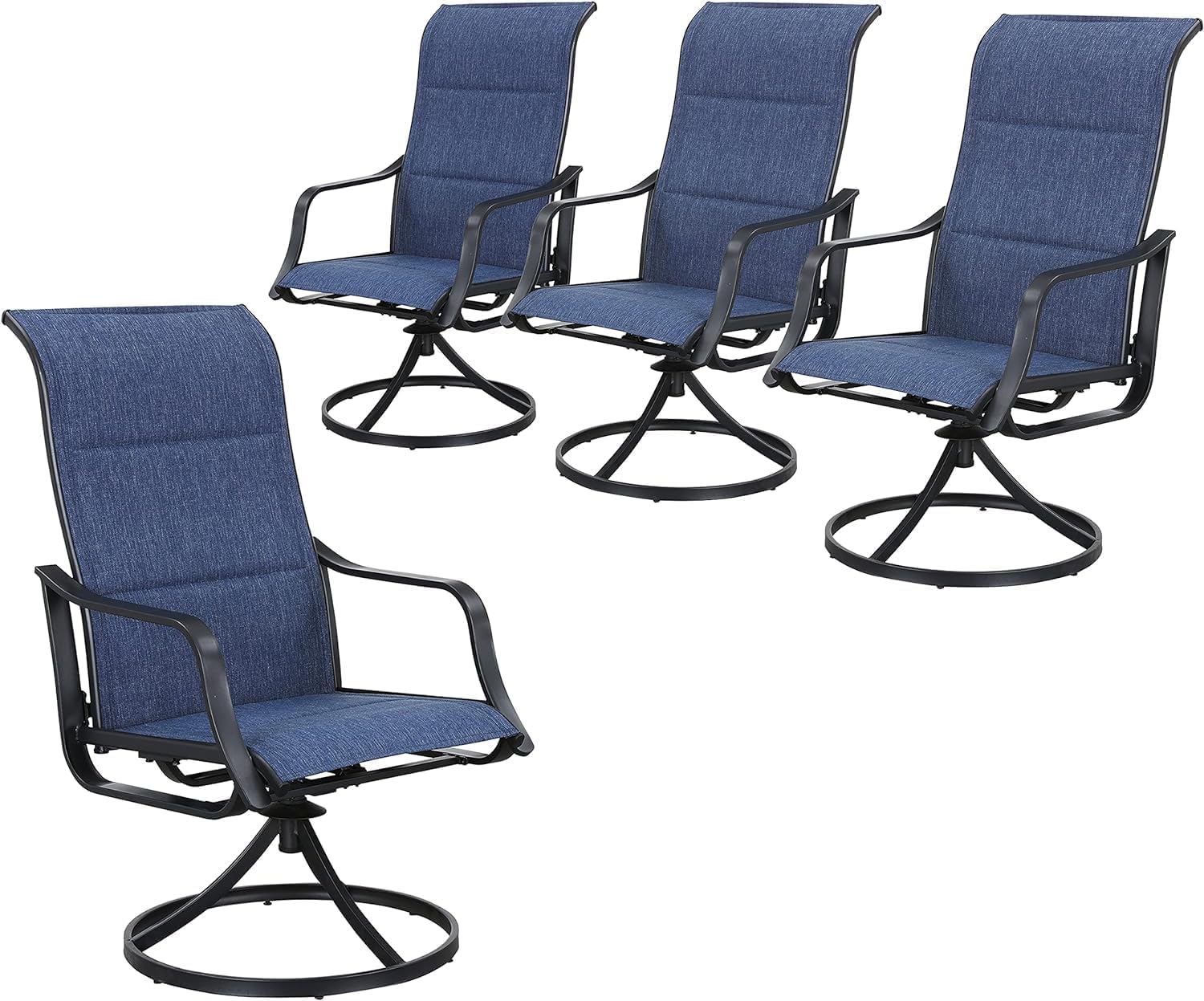 Deck Chair Lounger - Outdoor Swivel Patio Dining Chair Set