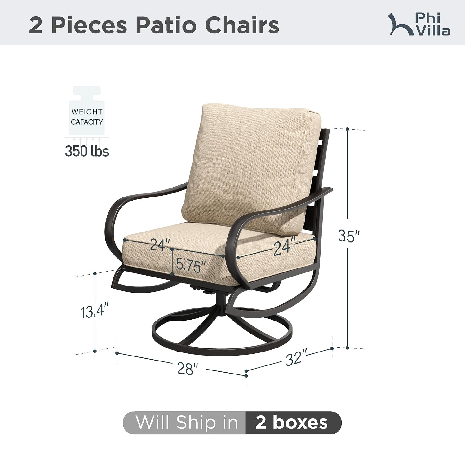 Swivel Patio Chair 2 Set with  - Deck Chair Lounger ulasan dan harga