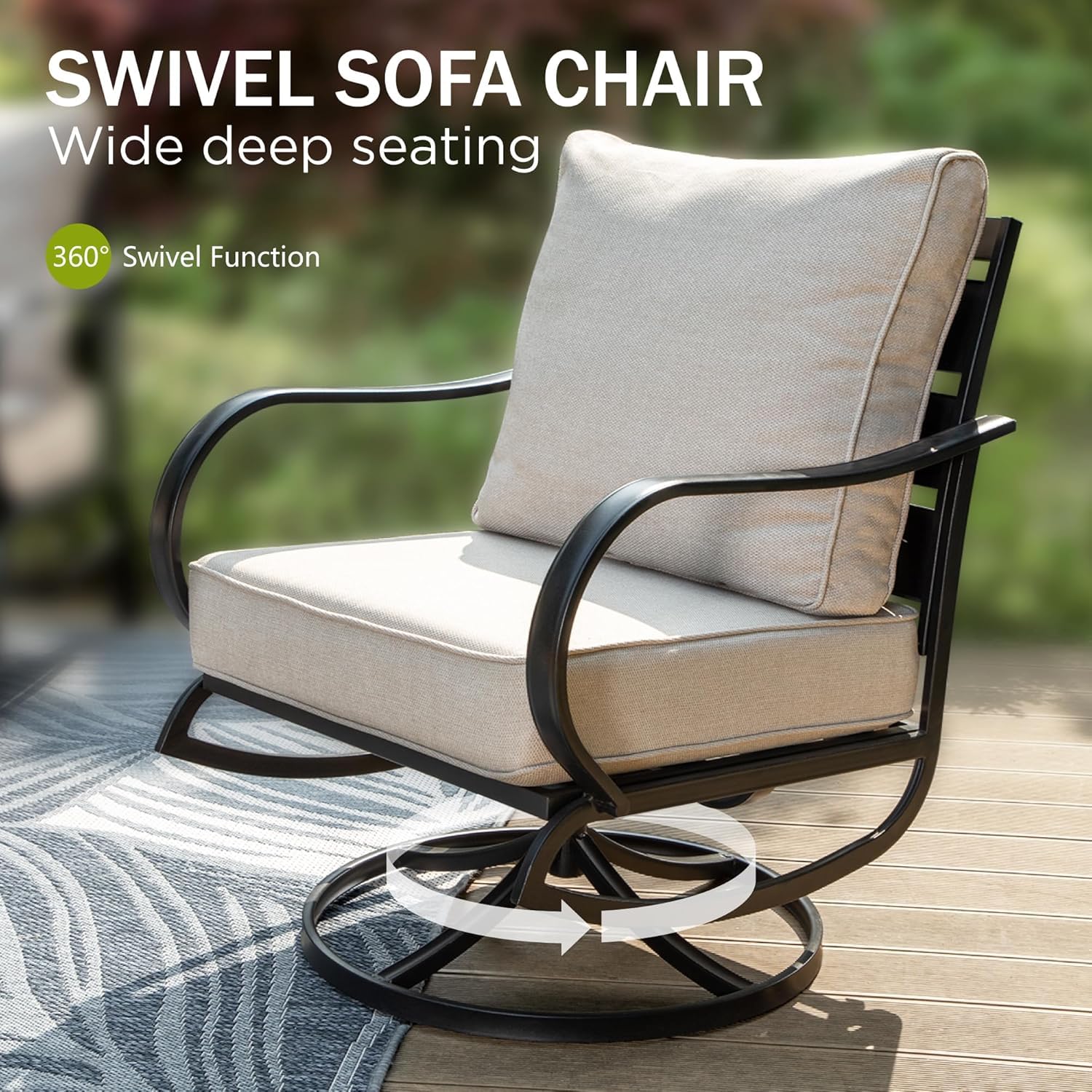 Swivel Patio Chair 2 Set with  - Deck Chair Lounger ulasan dan harga