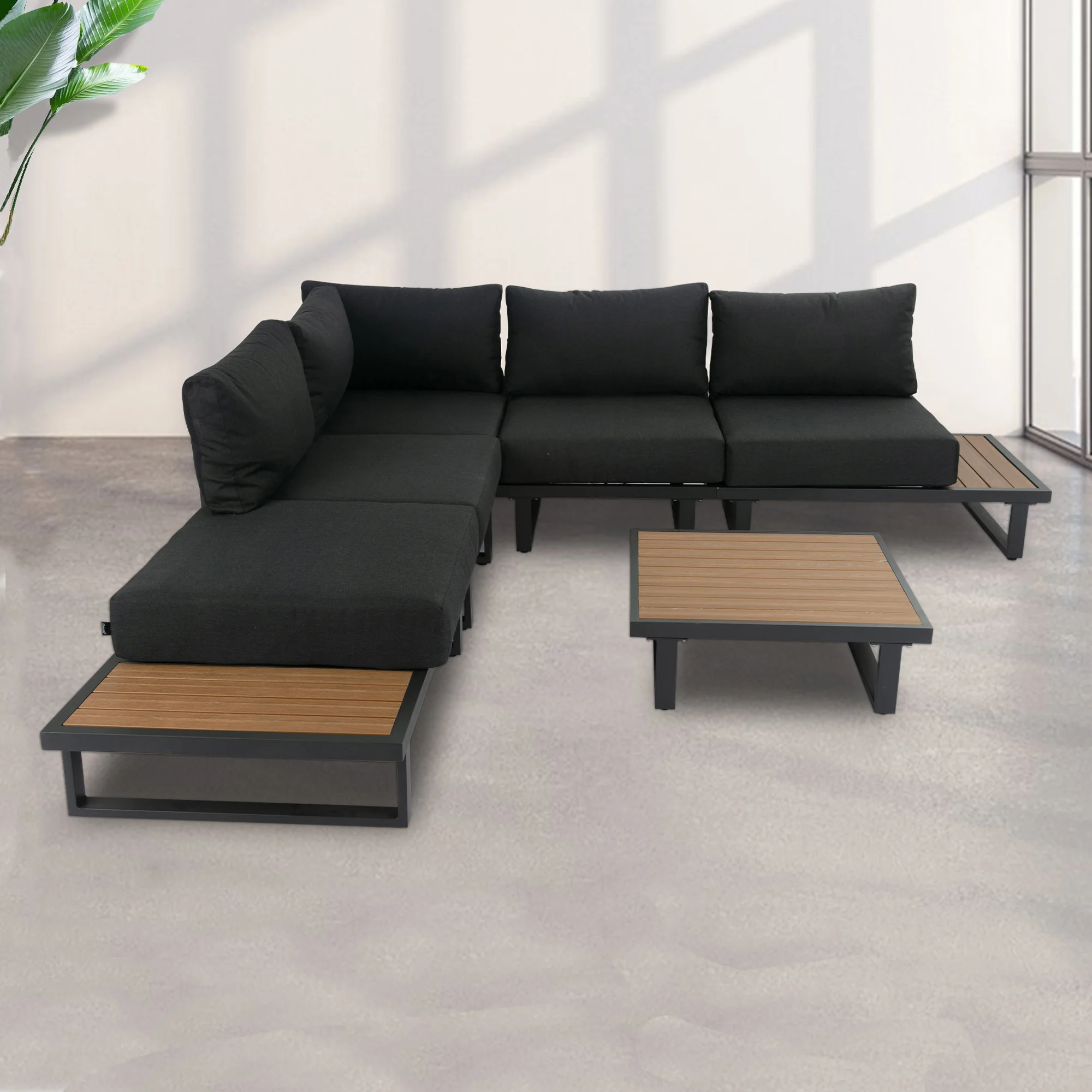 -Outdoor Modern Corner Papasan - Outdoor Furniture L Shape ulasan dan harga