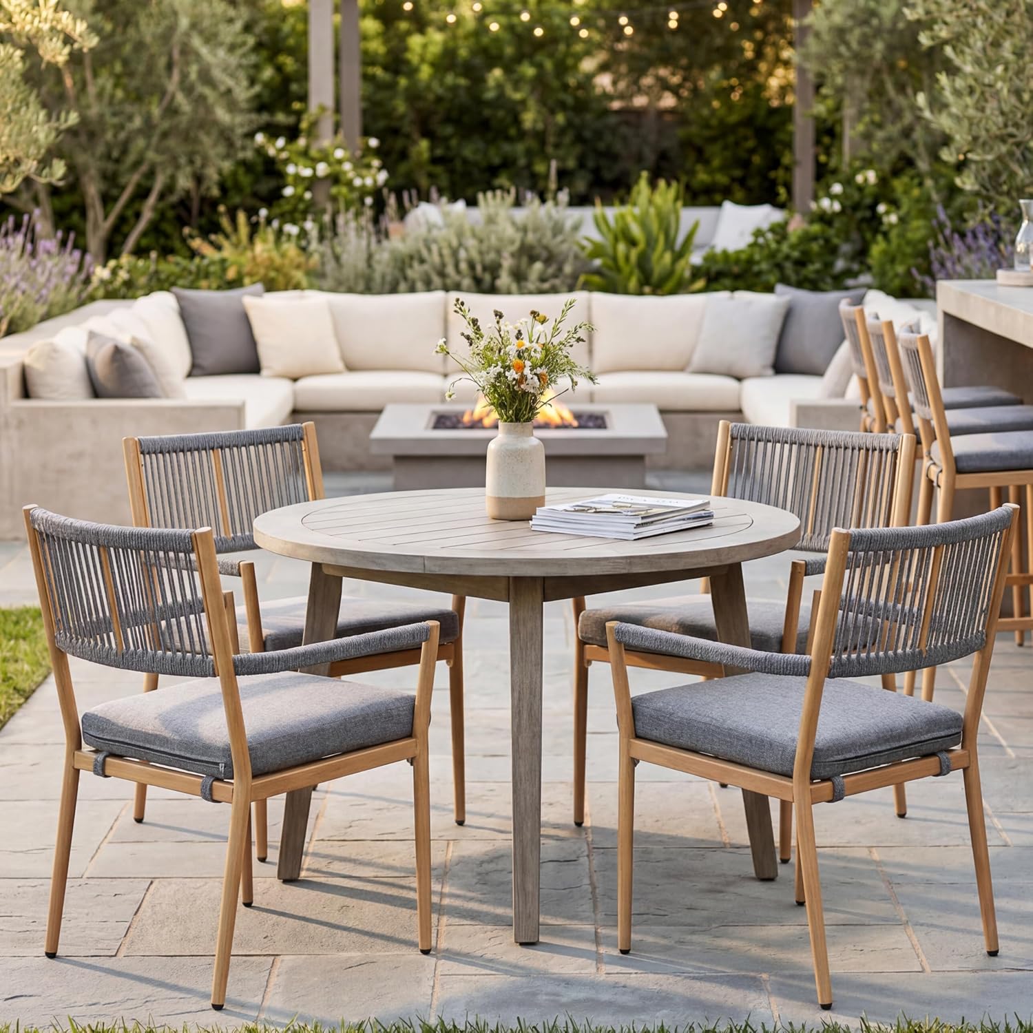 Outdoor Dining Chair Rope Back - Deck Chair Lounger ulasan dan harga