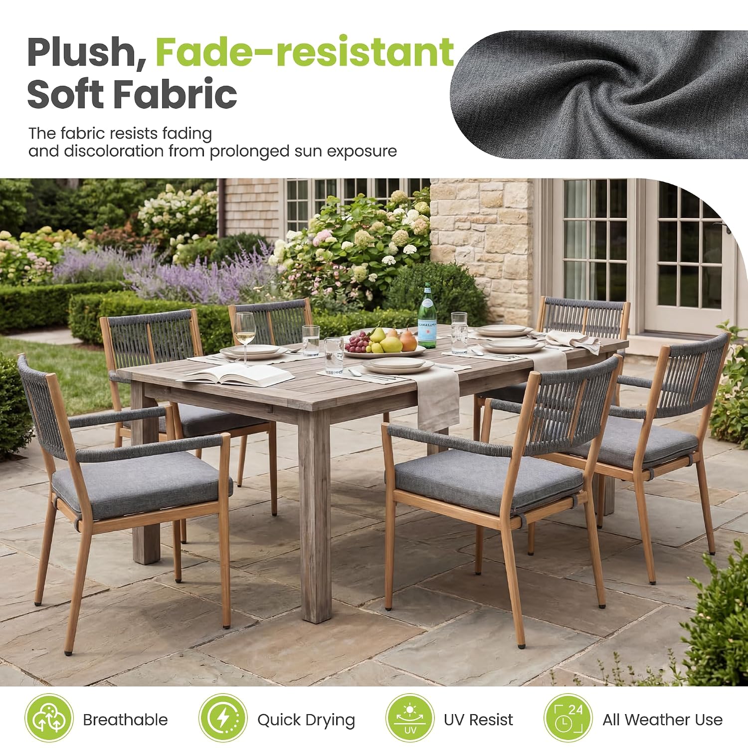 Outdoor Dining Chair Rope Back - Deck Chair Lounger ulasan dan harga
