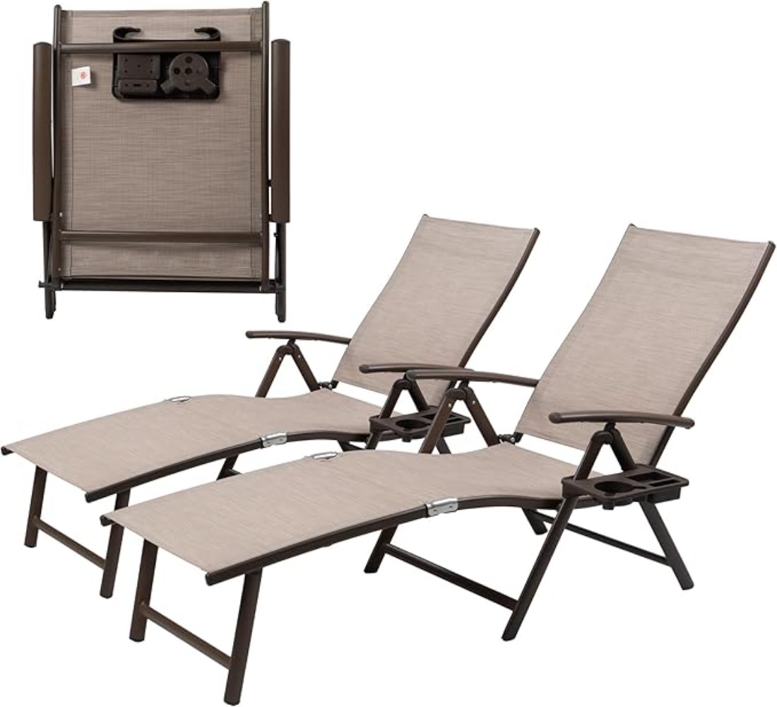 Aluminum Reclining Lounge Chai - Deck Chair Lounger ulasan dan harga