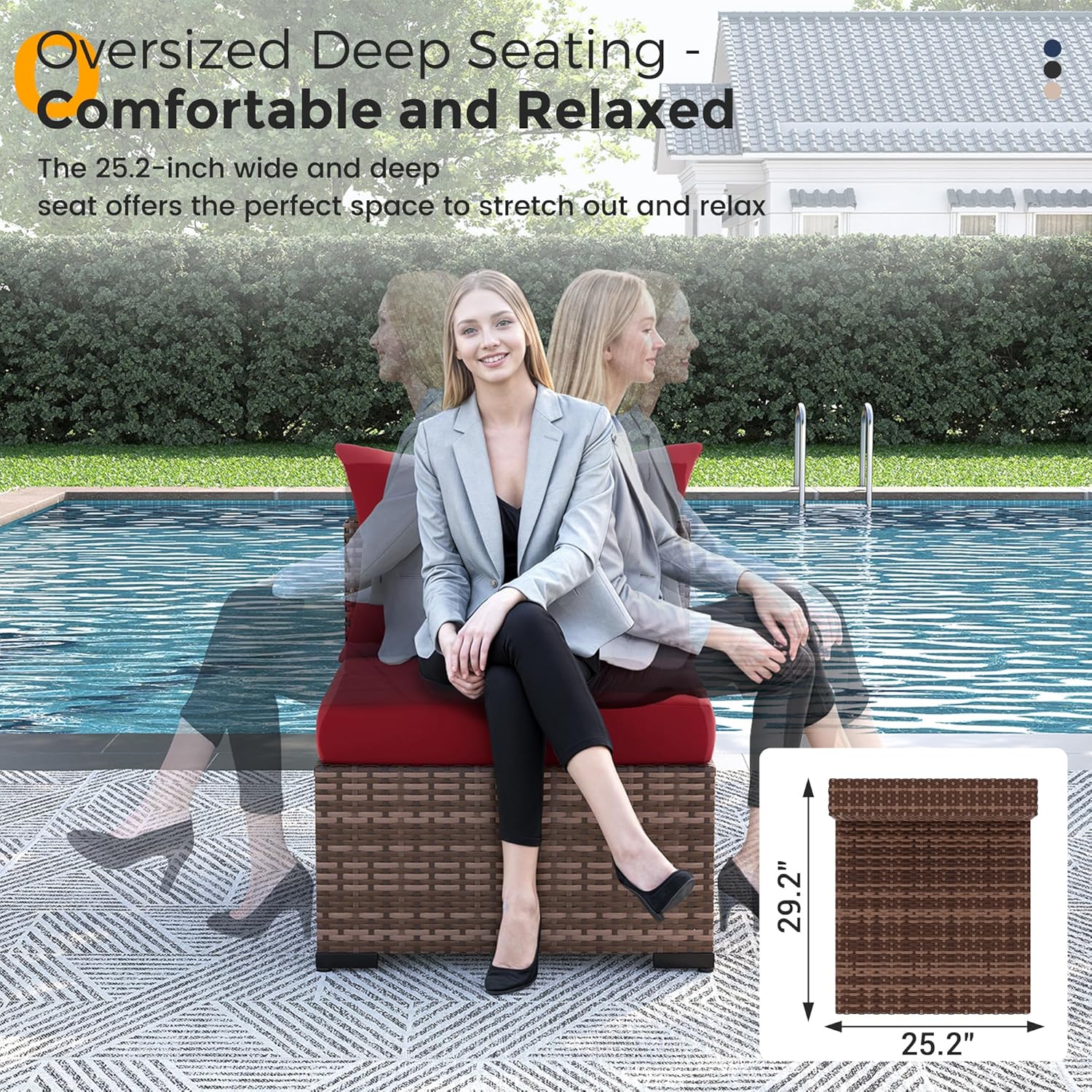 8pc All-Weather Wicker Section - Outdoor Furniture Set With Fire Pit ulasan dan harga