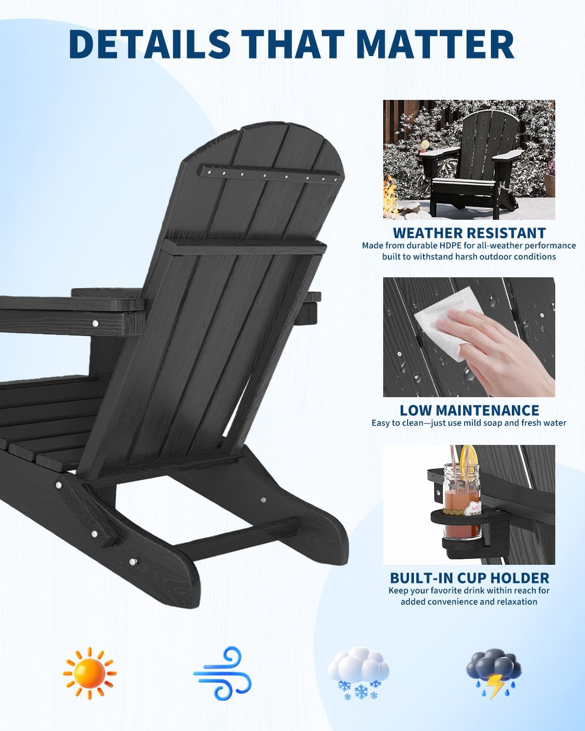 Folding Adirondack Chair HDPE  - Adirondack Chair Wood ulasan dan harga