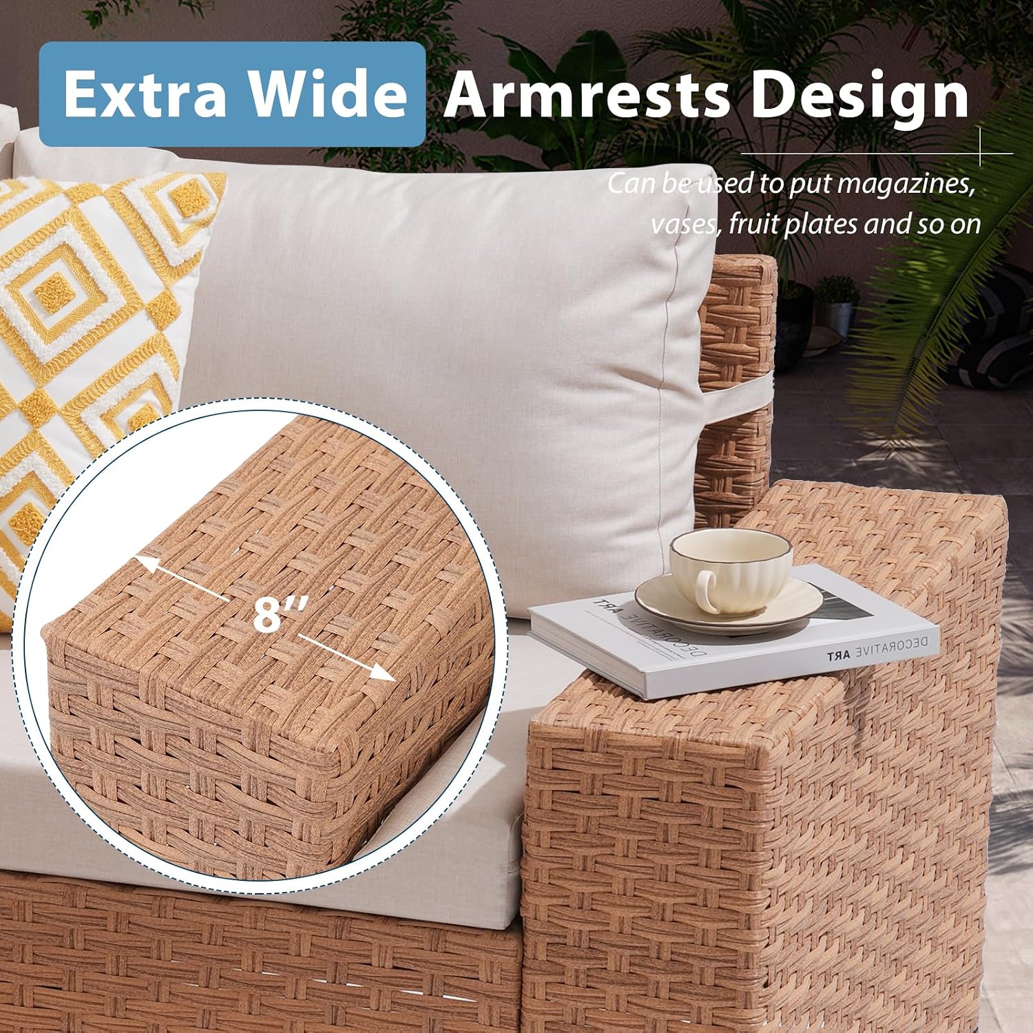 6 PCS Patio Furniture Set, 8