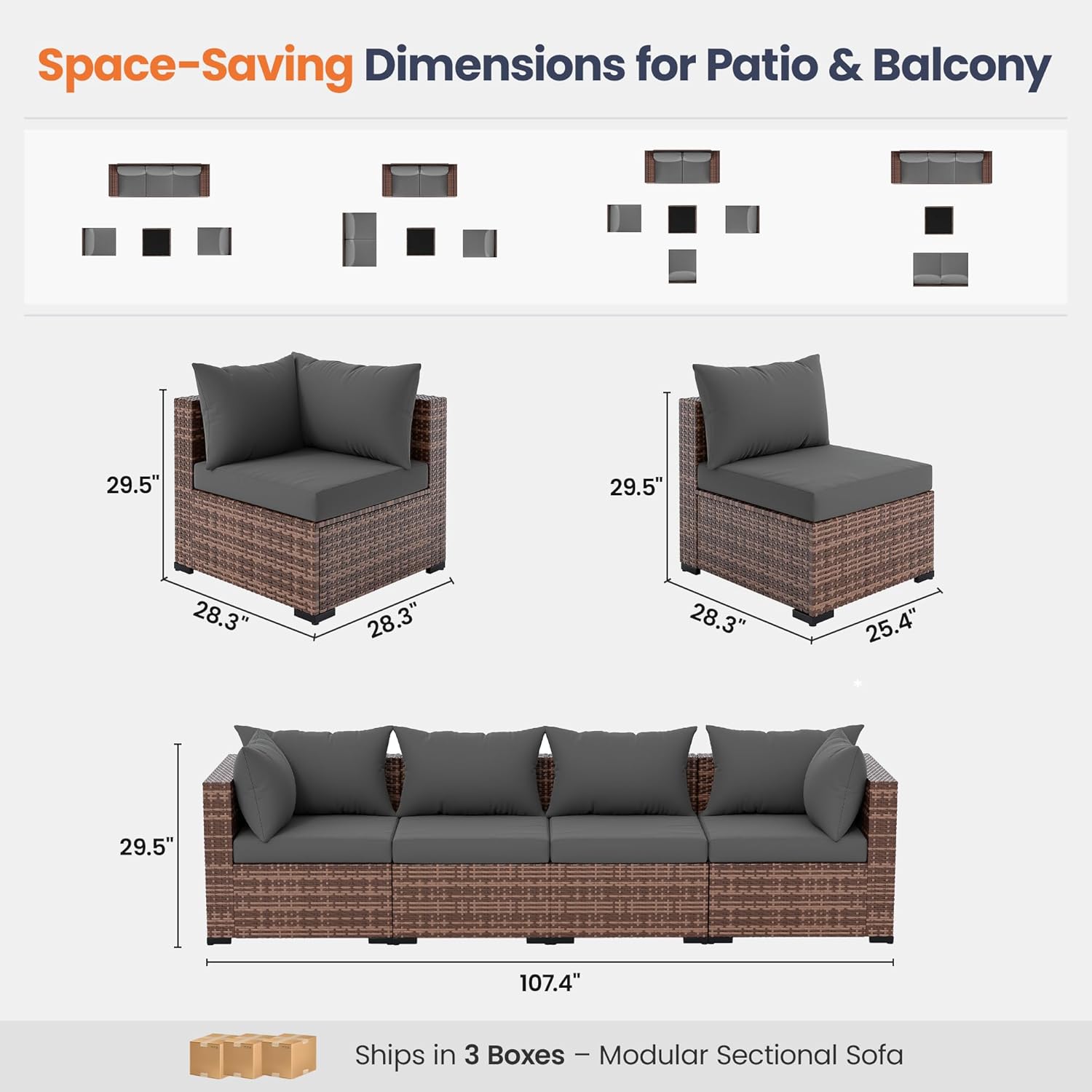 5-Piece Outdoor Sectional Sofa - Outdoor Furniture Set With Fire Pit ulasan dan harga