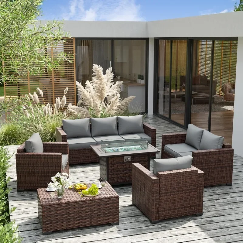 A Furniture Set with Fire Pit  - Outdoor Furniture Set With Fire Pit ulasan dan harga