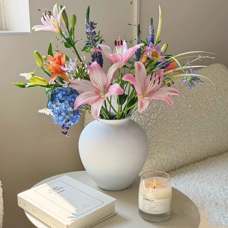 White Ceramic Vase Mid Century - Outdoor Furniture Vintage ulasan dan harga
