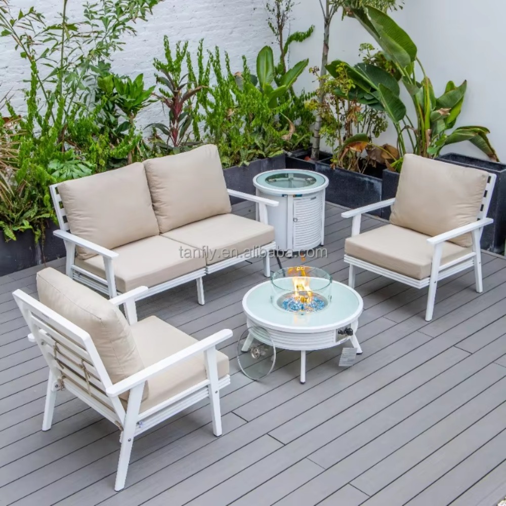 Villa Hotel Outdoor Furniture  - Outdoor Furniture Set With Fire Pit ulasan dan harga