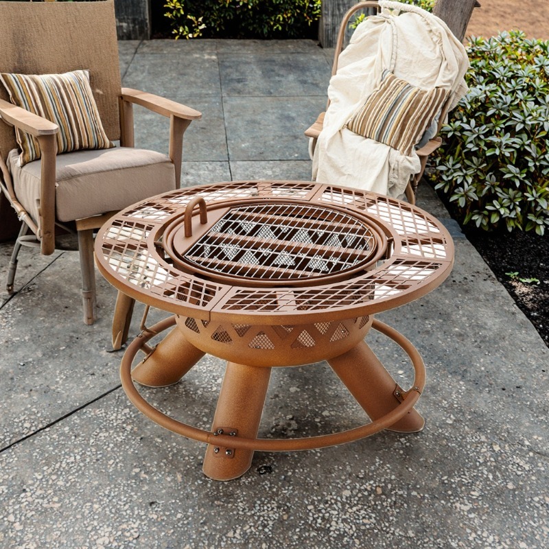 2026 Modern Outdoor Steel Char - Outdoor Furniture Set With Fire Pit ulasan dan harga