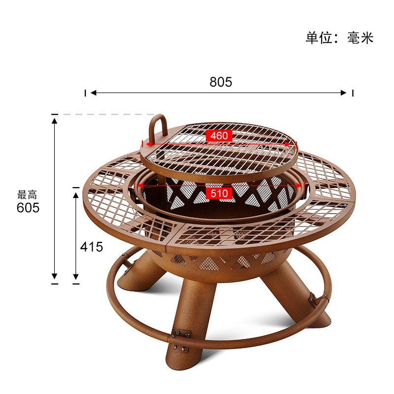 2026 Modern Outdoor Steel Char - Outdoor Furniture Set With Fire Pit ulasan dan harga