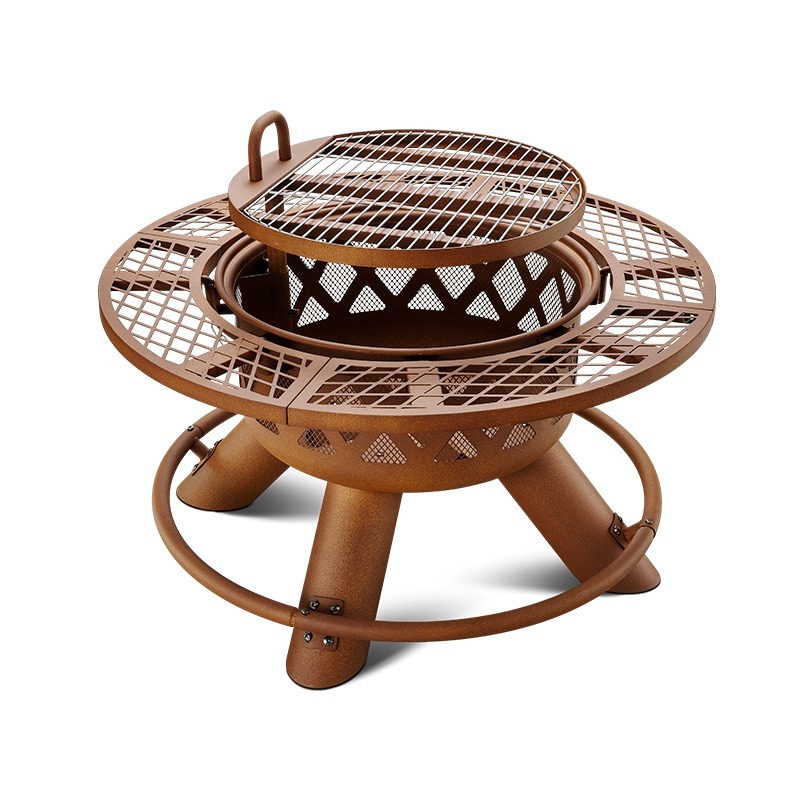 2026 Modern Outdoor Steel Char - Outdoor Furniture Set With Fire Pit ulasan dan harga