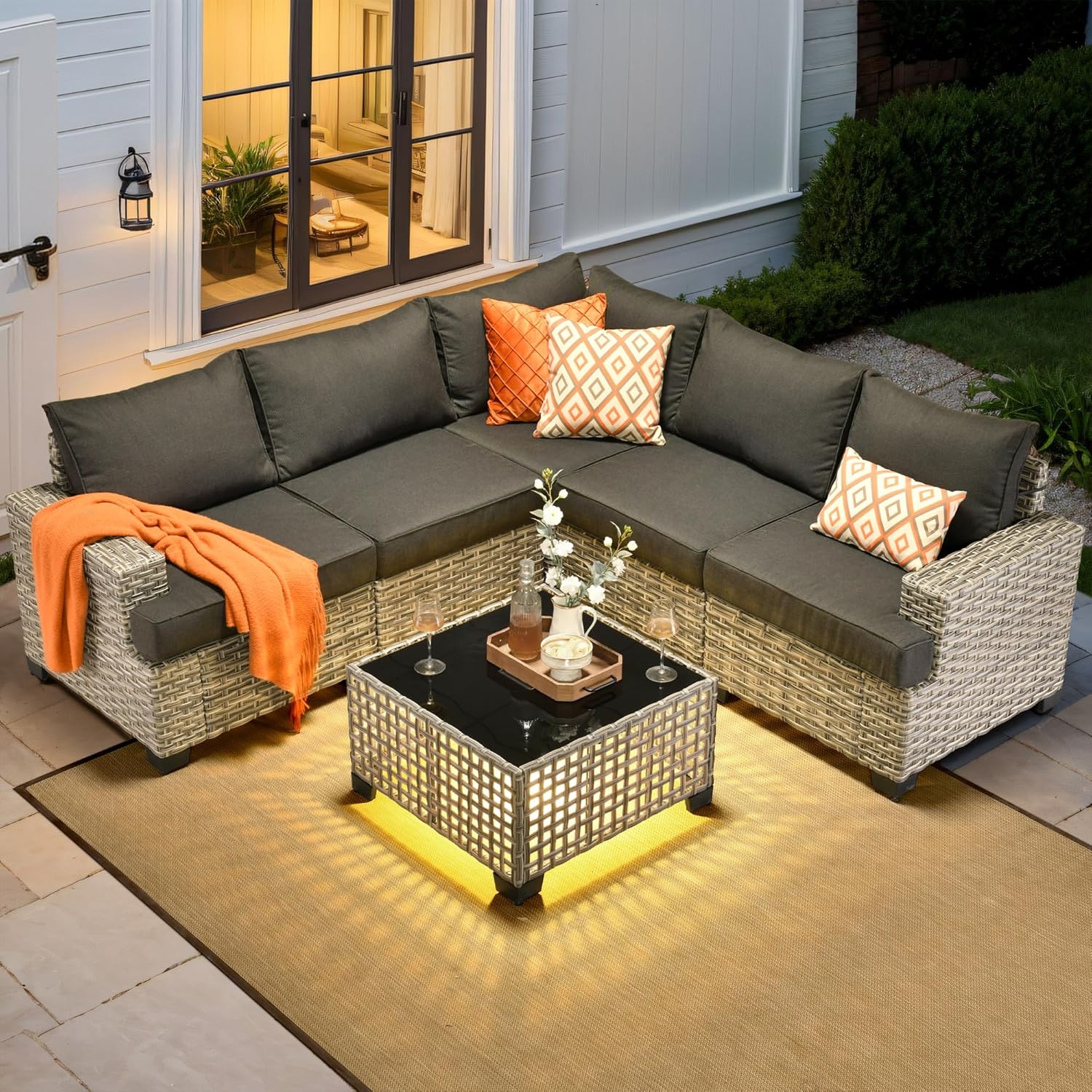 *u-Outdoor Sectional Patio Fur - Outdoor Furniture L Shape ulasan dan harga