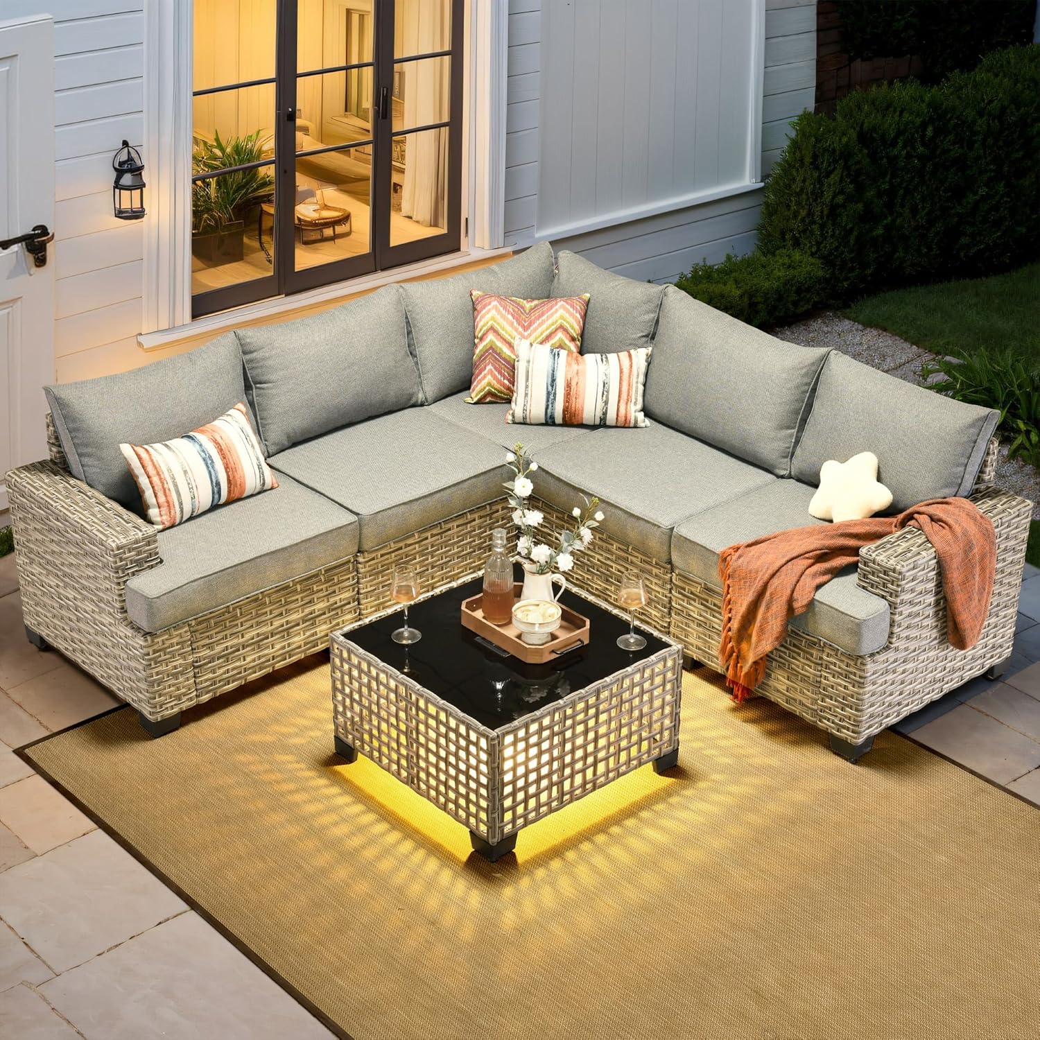 *u-Outdoor Sectional Patio Fur - Outdoor Furniture L Shape ulasan dan harga
