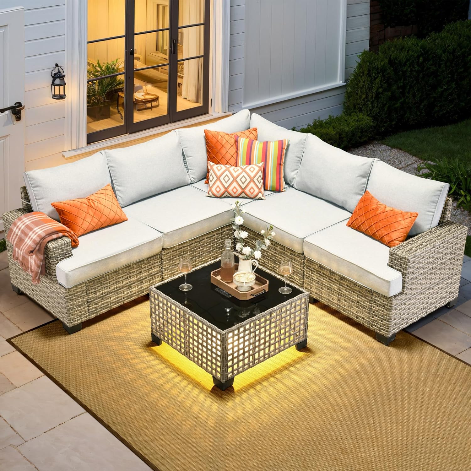 *u-Outdoor Sectional Patio Fur - Outdoor Furniture L Shape ulasan dan harga