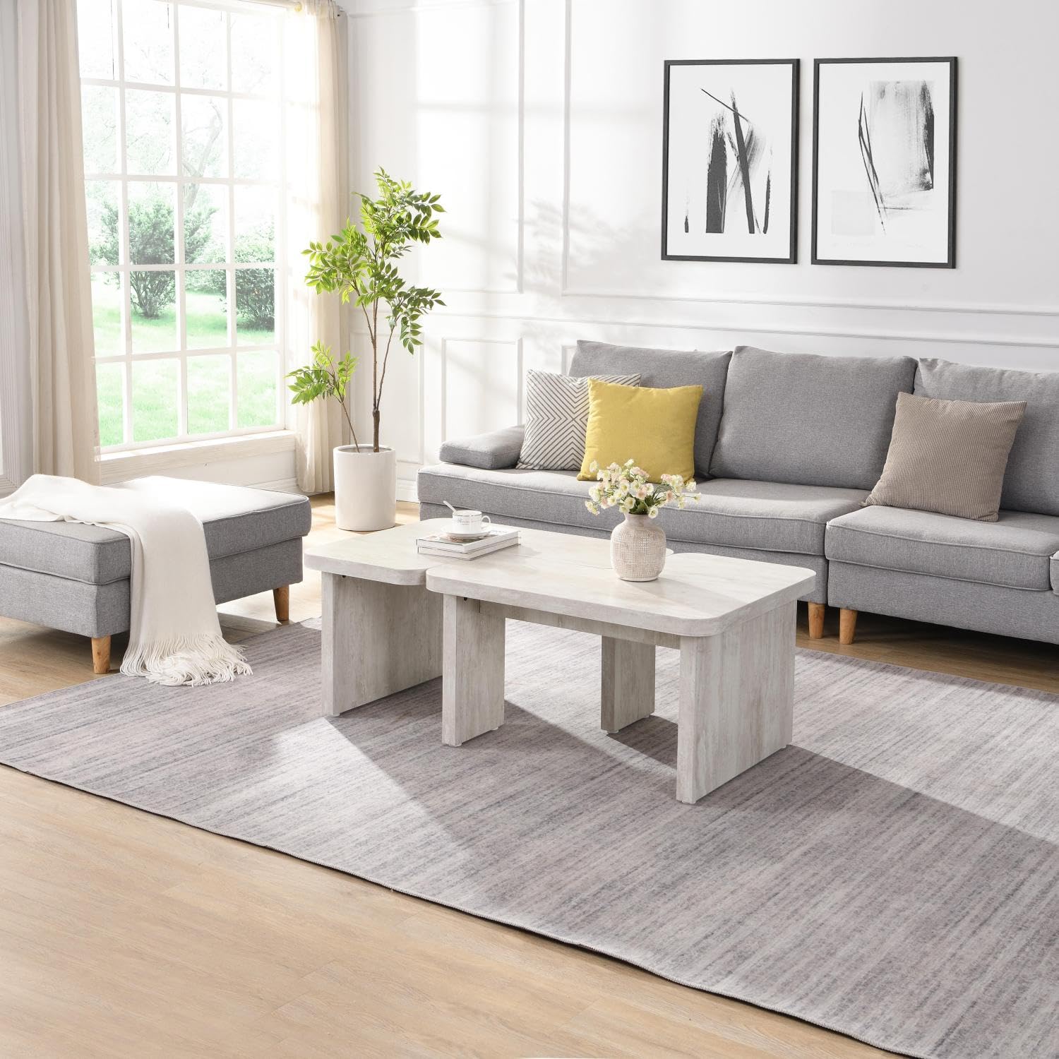 Rectangle Detachable Wood Coff - Outdoor Furniture L Shape ulasan dan harga