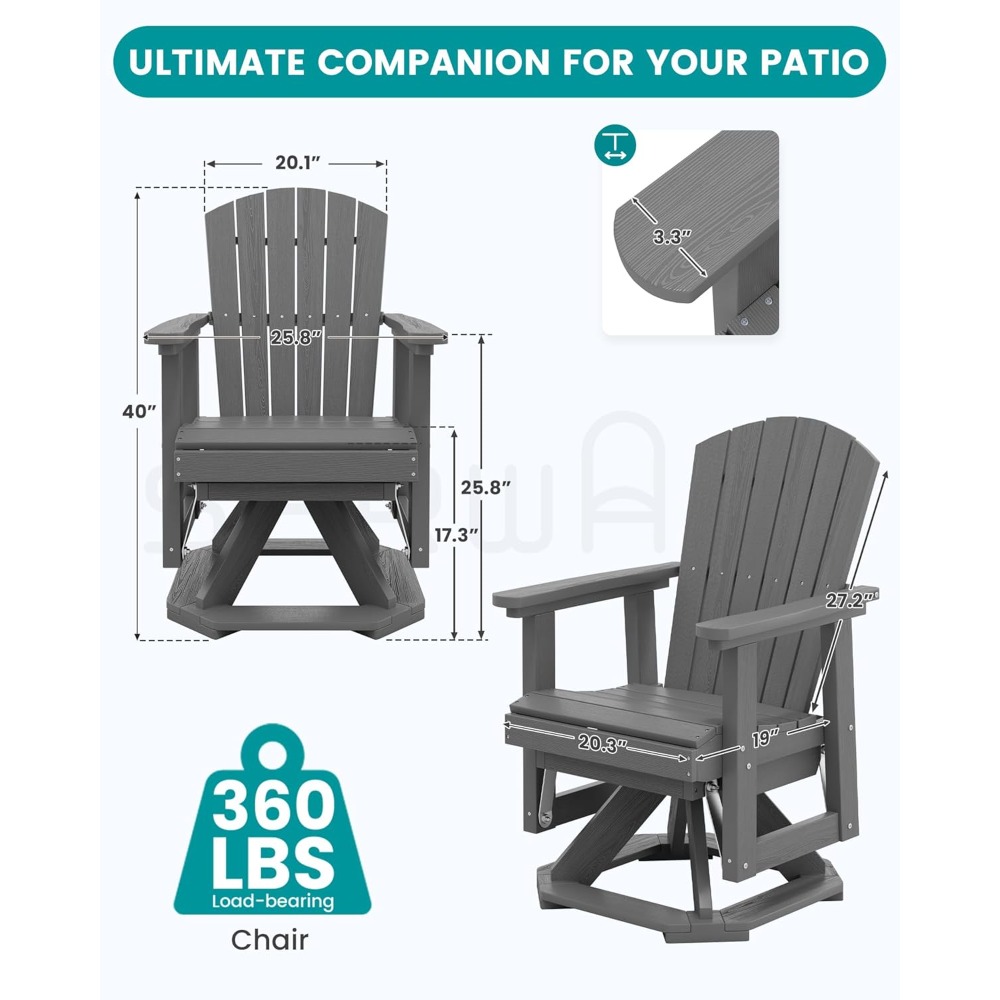 Adirondack Swivel Glider Chair - Adirondack Chair Wood ulasan dan harga