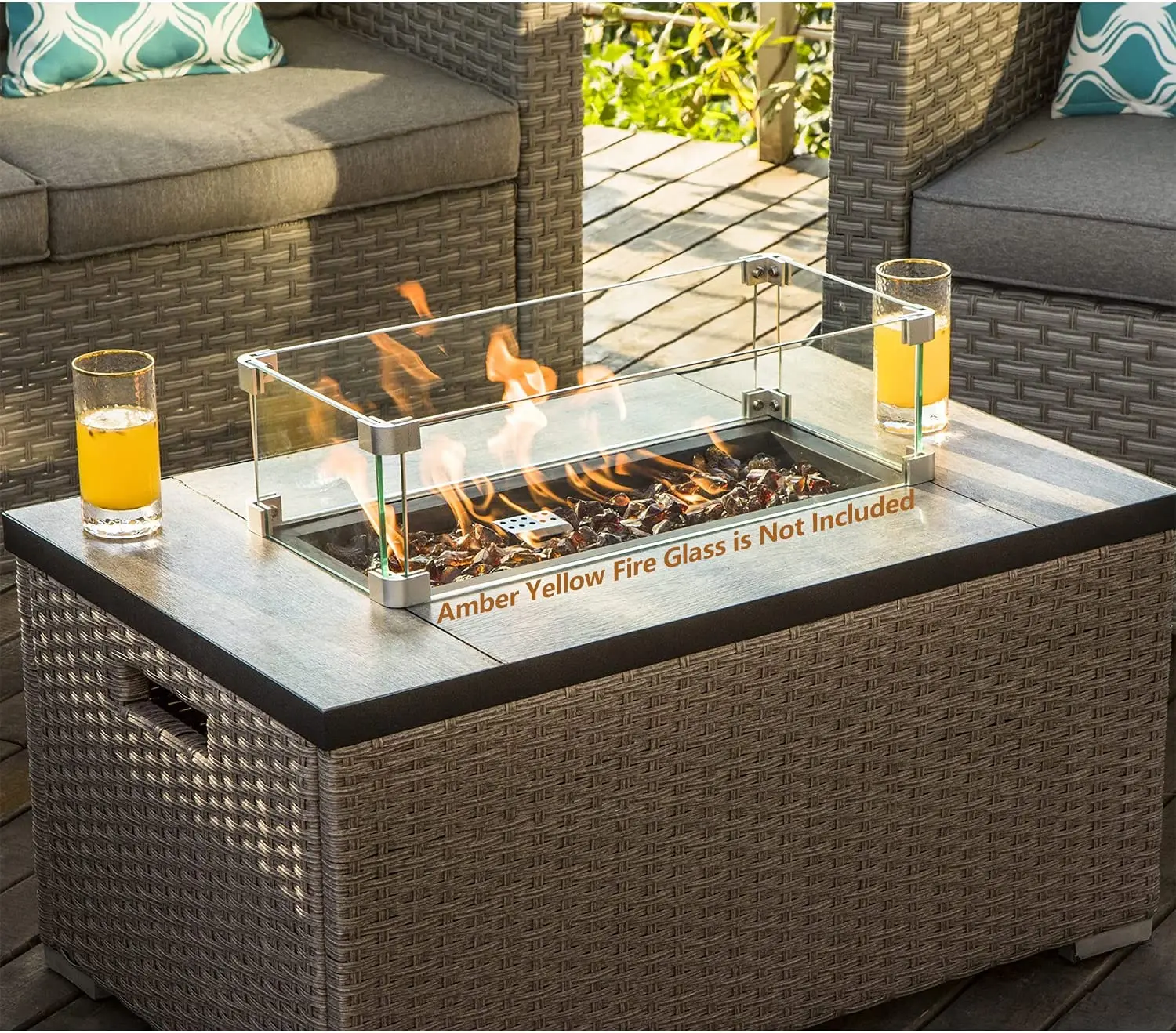 -Outdoor Furniture 5-Piece Wic - Outdoor Furniture Set With Fire Pit ulasan dan harga