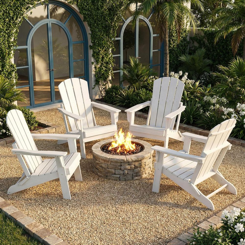 Portable White HDPE Outdoor Ad - Adirondack Chair Wood ulasan dan harga