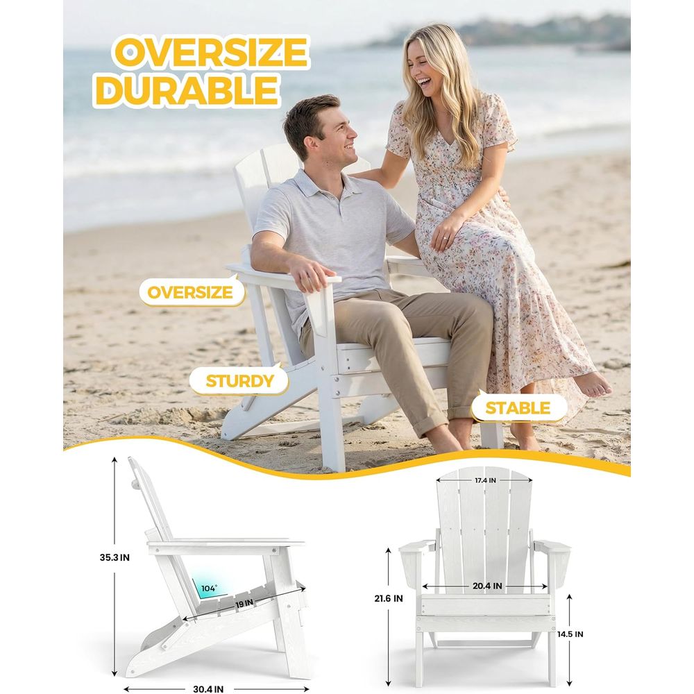 Portable White HDPE Outdoor Ad - Adirondack Chair Wood ulasan dan harga