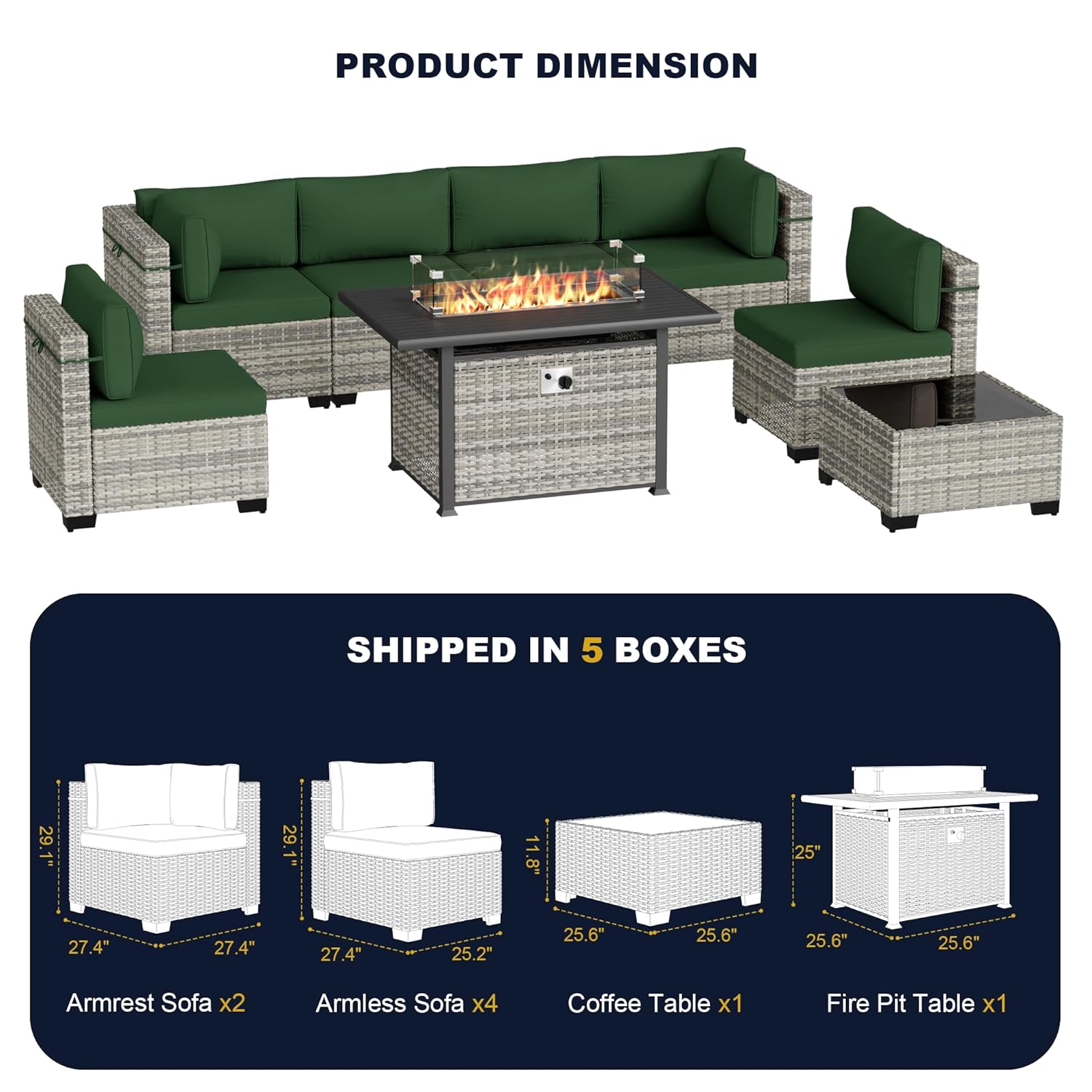 8-Piece Outdoor Patio Furnitur - Outdoor Furniture Set With Fire Pit ulasan dan harga