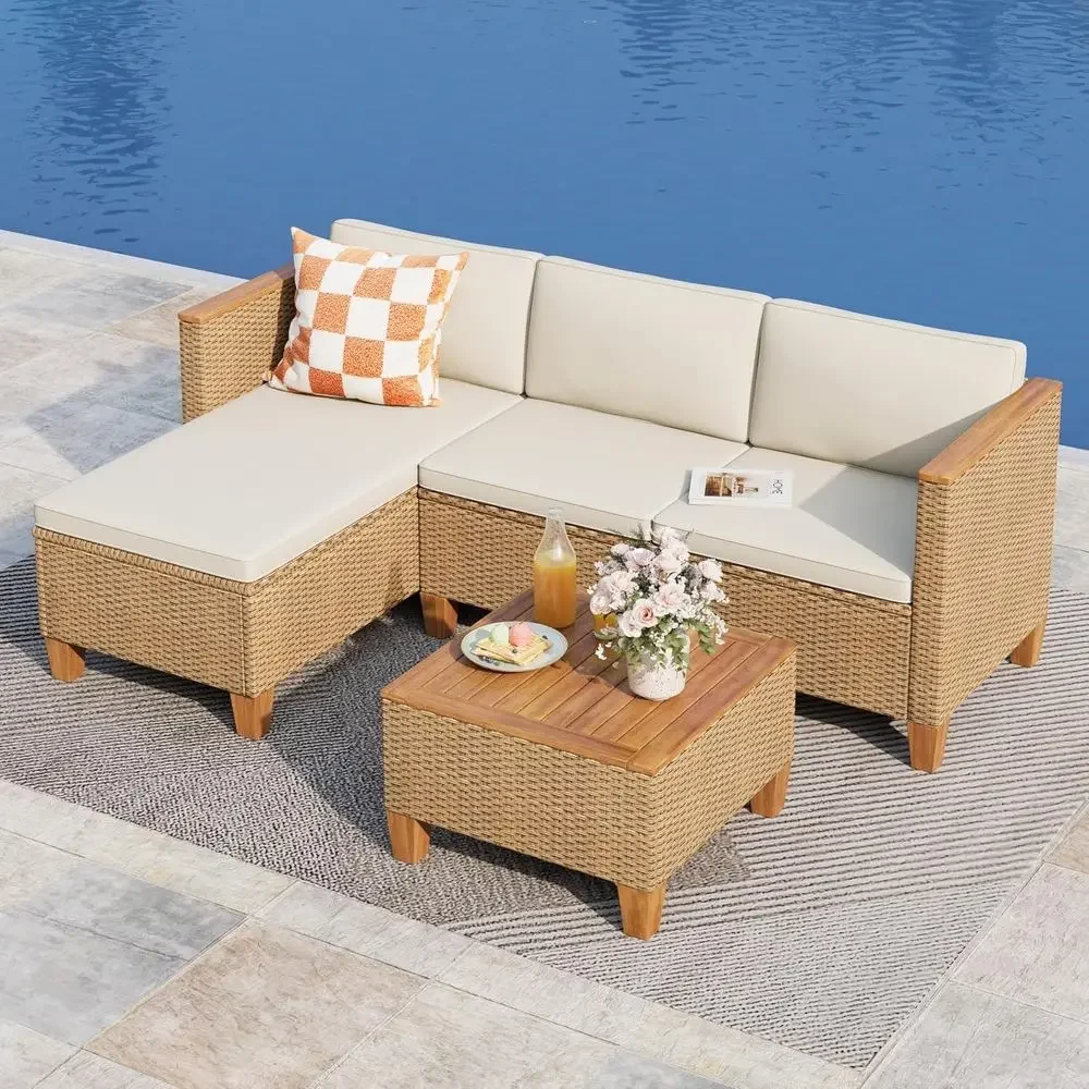 3-Piece Outdoor Patio Furnitur - Outdoor Furniture L Shape ulasan dan harga