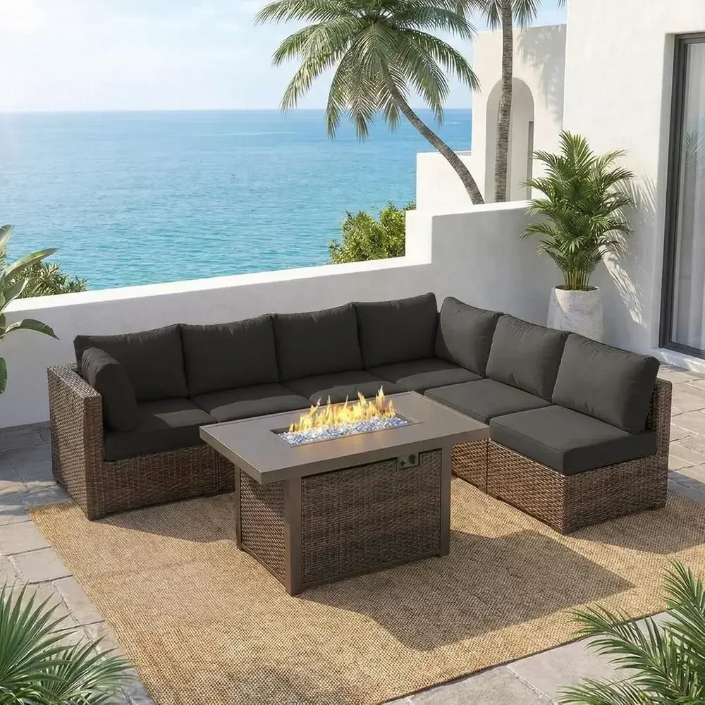 7-Piece Outdoor Patio Furnitur - Outdoor Furniture Set With Fire Pit ulasan dan harga