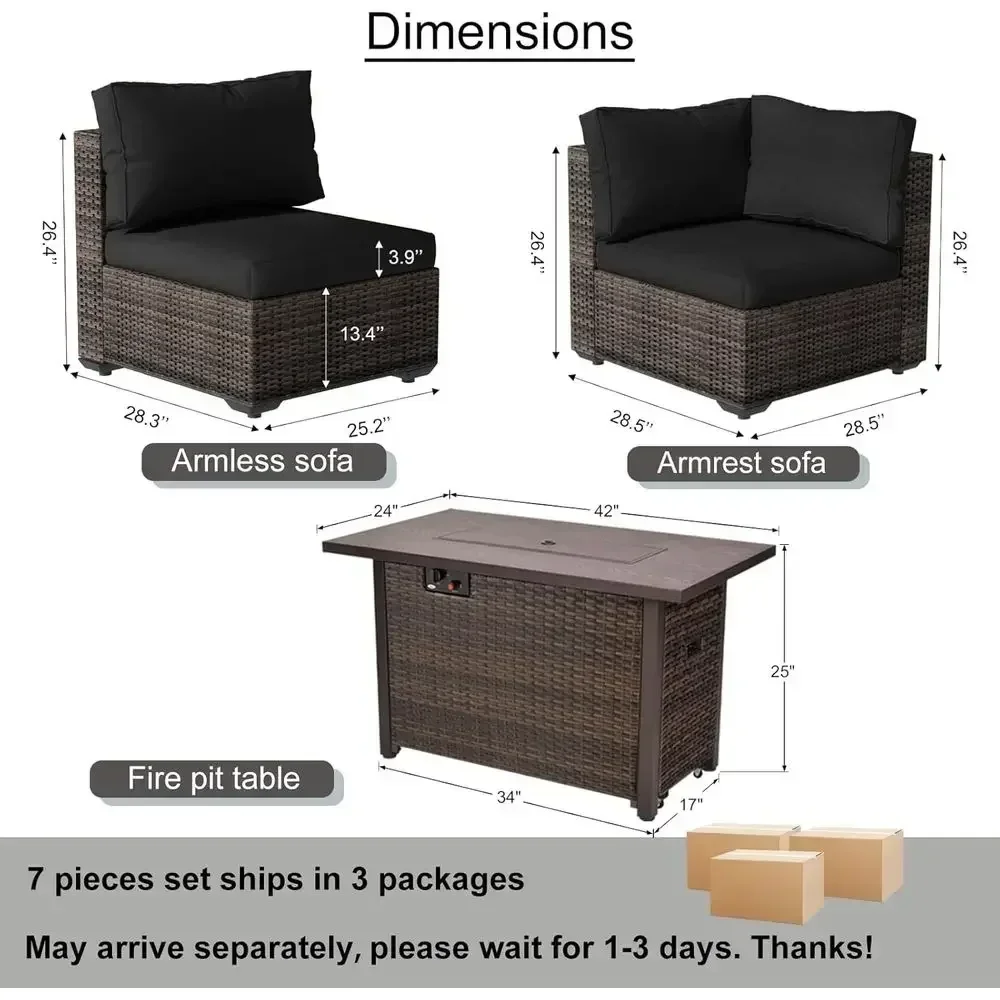 7-Piece Outdoor Patio Furnitur - Outdoor Furniture Set With Fire Pit ulasan dan harga