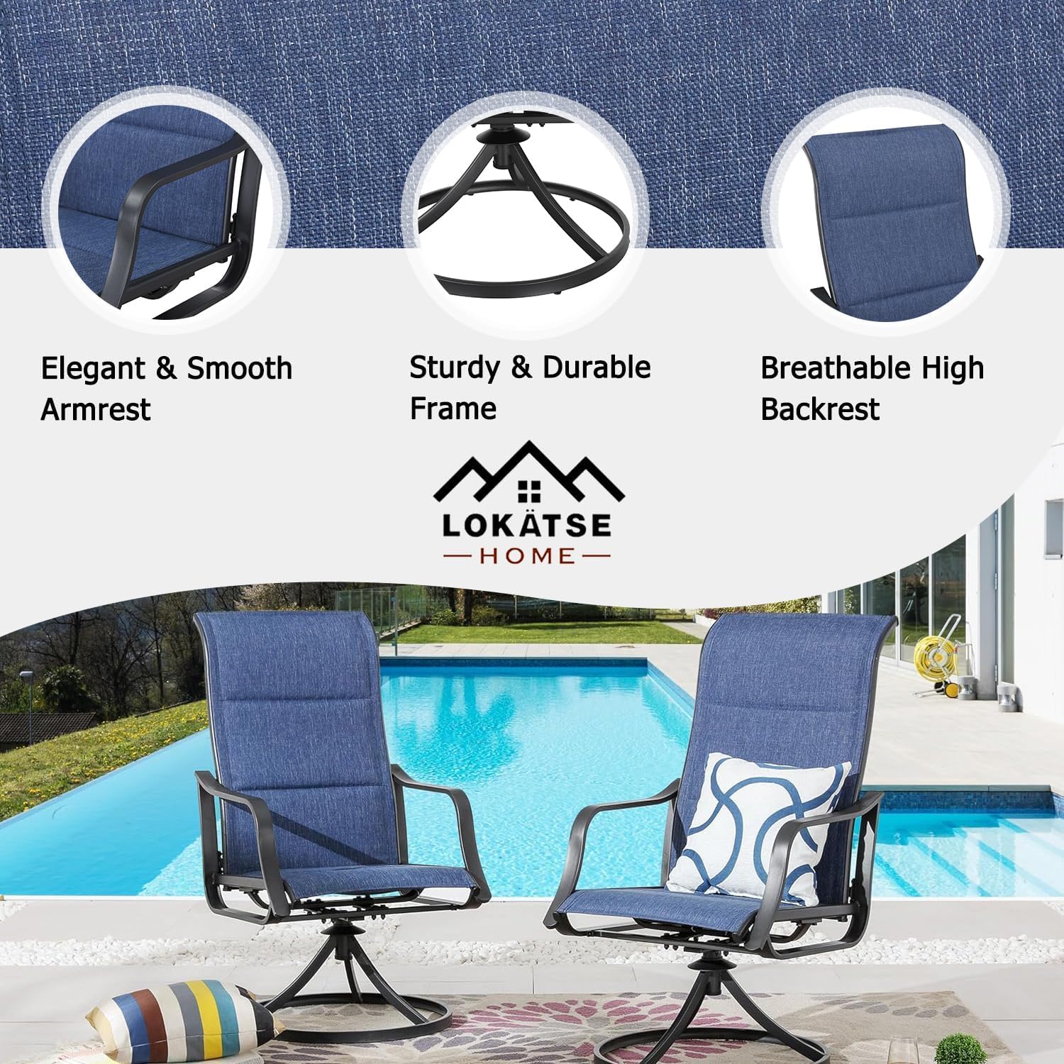 Outdoor Swivel Patio Dining Ch - Deck Chair Lounger ulasan dan harga
