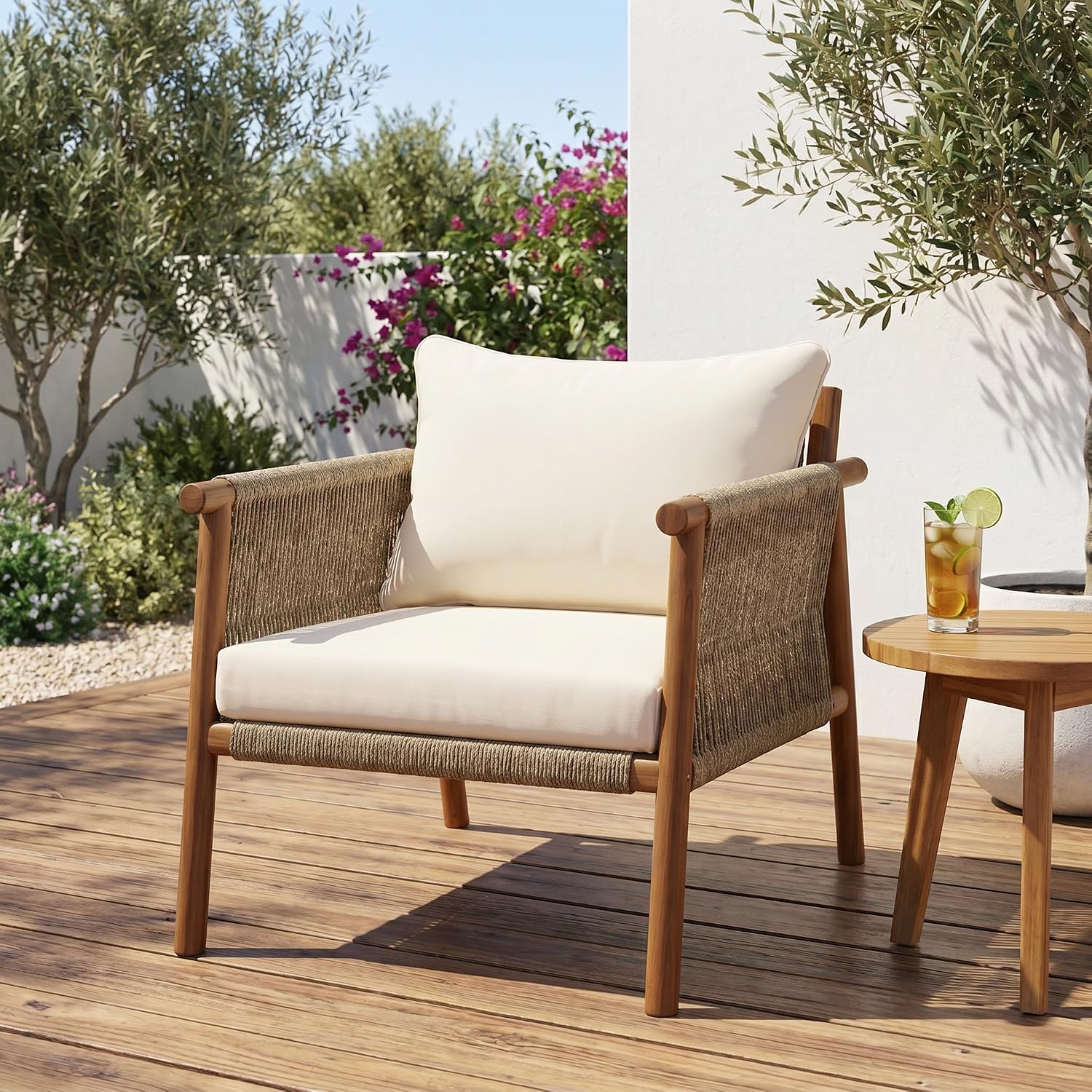 Outdoor Solid Wood Armchair Ro - Deck Chair Lounger ulasan dan harga