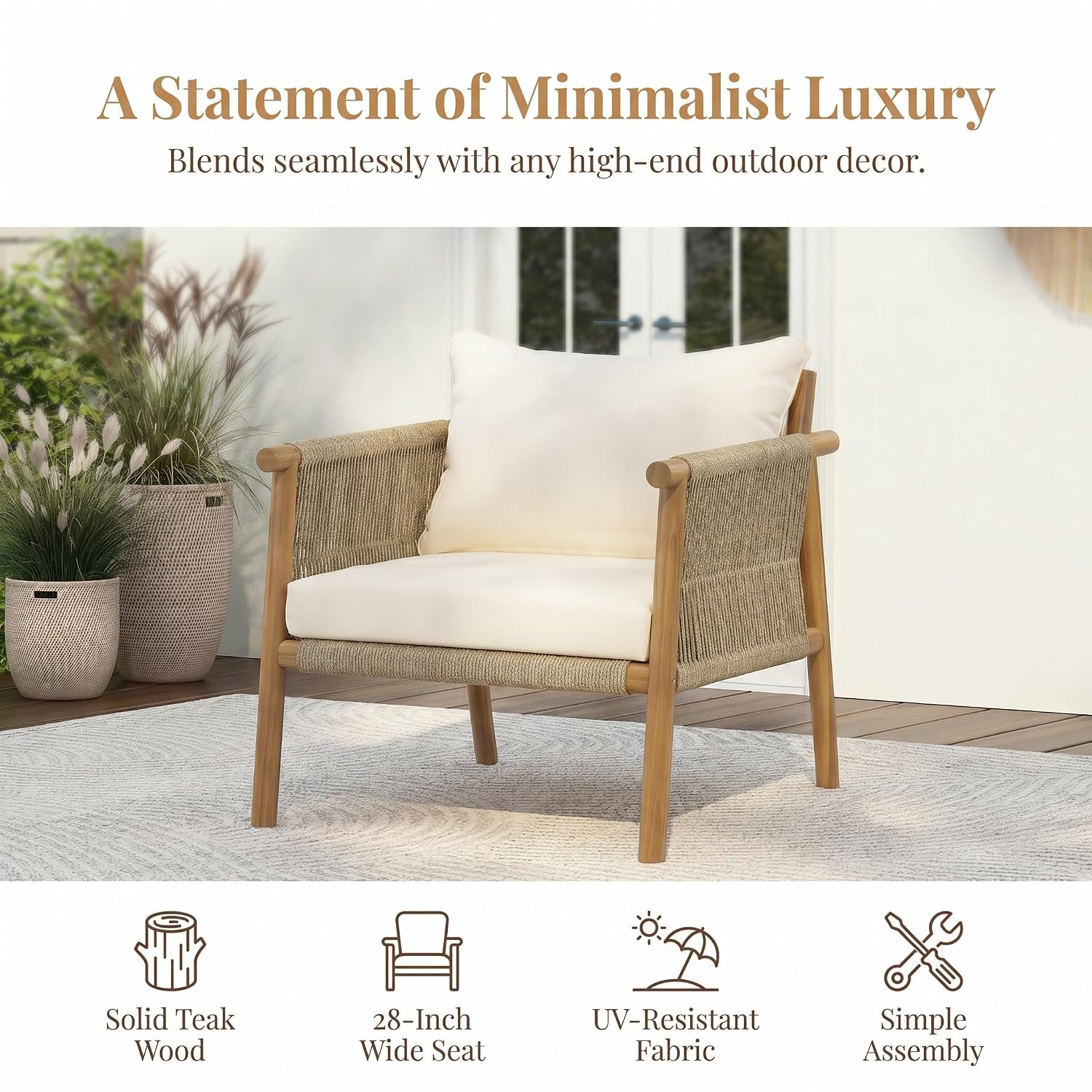 Outdoor Solid Wood Armchair Ro - Deck Chair Lounger ulasan dan harga